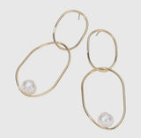 IT’S A SECRET 14K DIPPED PEARL ACCENT EARRINGS