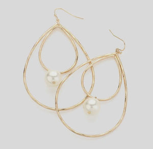 LIBBI PEARL ACCENT TEARDROP EARRINGS