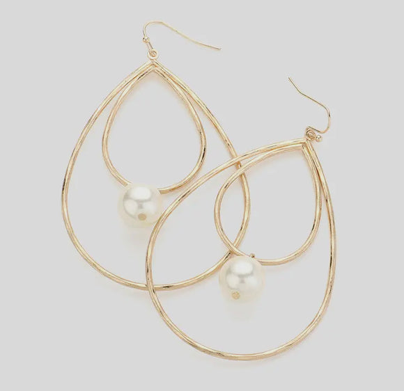 LIBBI PEARL ACCENT TEARDROP EARRINGS