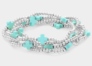 ETERNALLY HIS 5 PIECE CROSS BRACELET SET