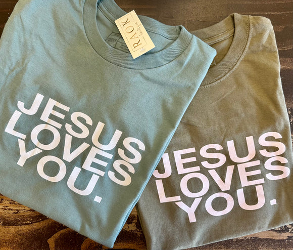 EARTHTONE JESUS LOVES YOU TEE
