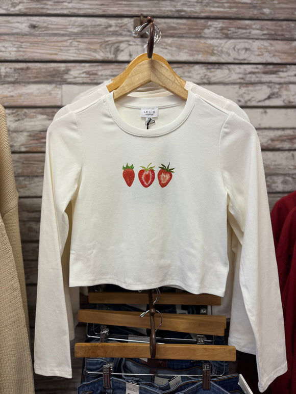 STRAWBERRY ROWS CROP T-SHIRT