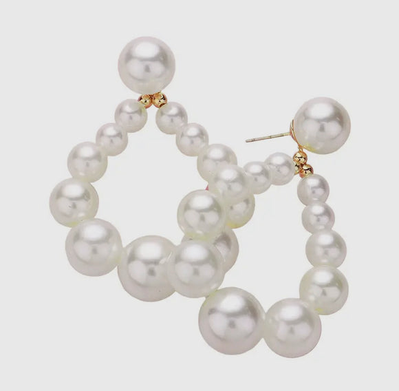 PERFECT PEARL OPEN TEARDROP EARRINGS