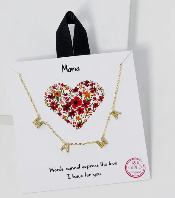 GOLD DIPPED MAMA STATION NECKLACE