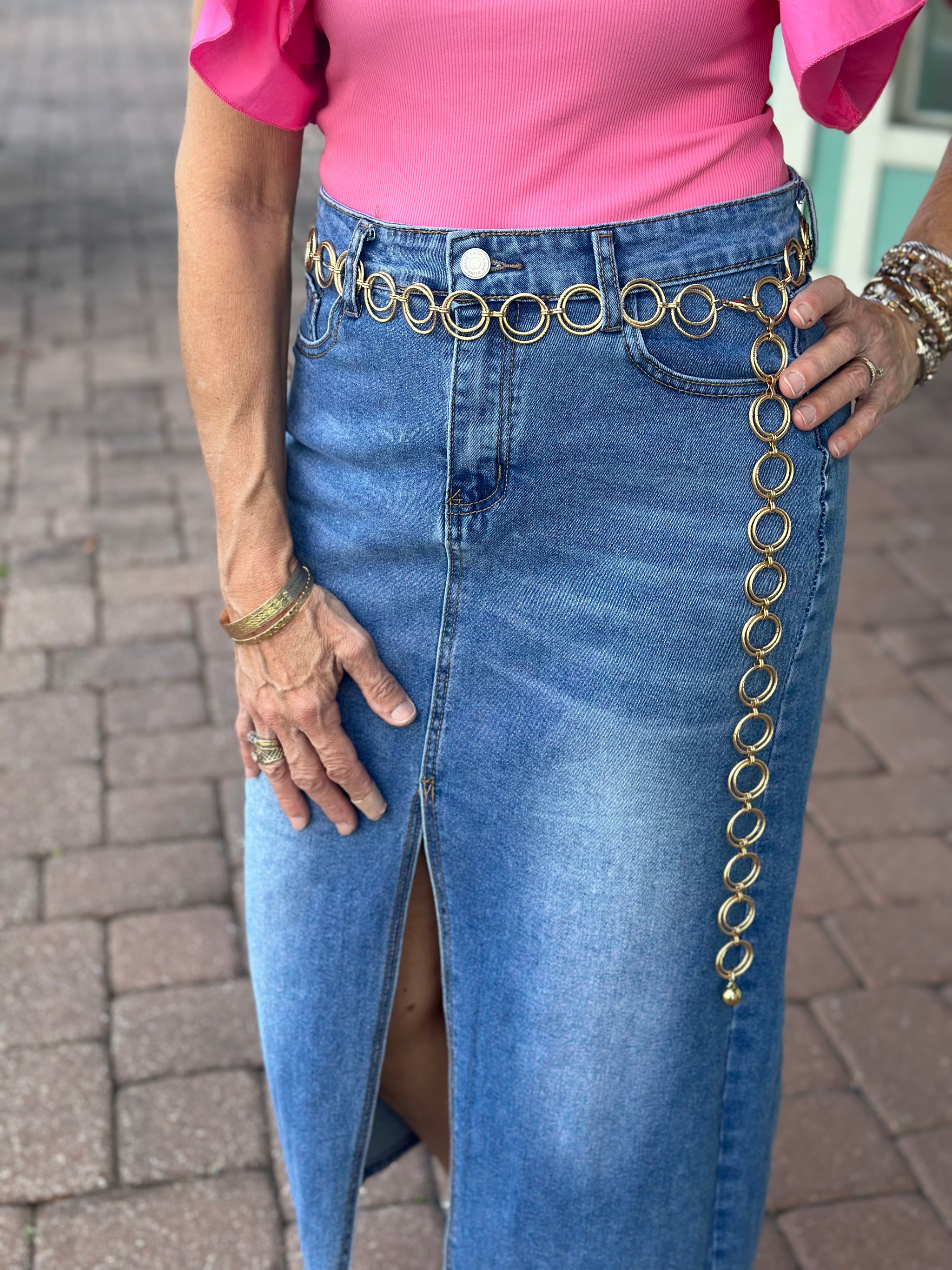 DANCING THE NIGHT AWAY DENIM SLIT MAXI SKIRT – RAOK boutique