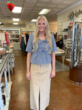 ECHOES OF SURPRISE GINGHAM BOW TOP