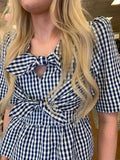 ECHOES OF SURPRISE GINGHAM BOW TOP
