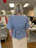 ECHOES OF SURPRISE GINGHAM BOW TOP