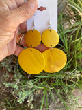 FUN HAVING FUN DOUBLE CIRCLE WOODEN EARRINGS
