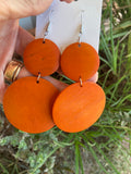 FUN HAVING FUN DOUBLE CIRCLE WOODEN EARRINGS