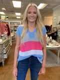 WORTH ANYTHING STRIPED KNIT TOP