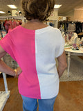 FIRST LIGHT KNIT COLORBLOCK TOP