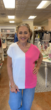 FIRST LIGHT KNIT COLORBLOCK TOP