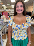 THE SANIBEL FLORAL PEPLUM TOP