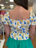 THE SANIBEL FLORAL PEPLUM TOP