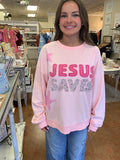 JESUS SAVES PATCHWORK PULLOVER