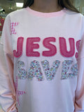 JESUS SAVES PATCHWORK PULLOVER