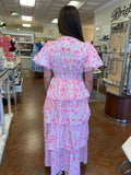 GARDEN DANCING FLORAL RUFFLE DRESS