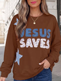 JESUS SAVES PATCHWORK PULLOVER
