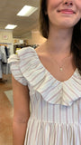 WARM WHISPER STRIPED MIDI DRESS