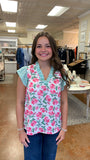 THINGS I KNOW RUFFLE TRIM BLOUSE