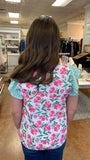 THINGS I KNOW RUFFLE TRIM BLOUSE