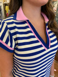 LET IT HAPPEN CONTRAST STRIPE DRESS