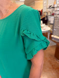 PLACES TO BE RUFFLE TRIM TOP
