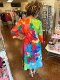 A SOLID 10 MULTICOLORED DRESS