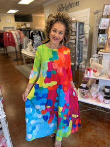 A SOLID 10 MULTICOLORED DRESS