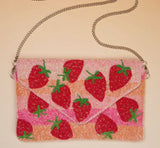 LUSCIOUS BERRY BEADED CLUTCH