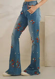 BERRIES UPON BERRIES STRAWBERRY EMBROIDERED JEANS
