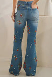 BERRIES UPON BERRIES STRAWBERRY EMBROIDERED JEANS