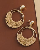 BOHO RAFFIA CIRCULAR EARRINGS