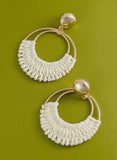 BOHO RAFFIA CIRCULAR EARRINGS
