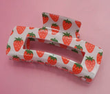 JUMBO STRAWBERRY HAIR CLAW CLIP