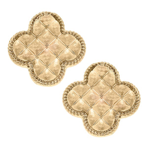 CANVAS RUE QUILTED METAL CLOVER STUD EARRING