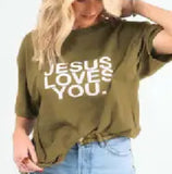 EARTHTONE JESUS LOVES YOU TEE
