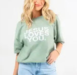 EARTHTONE JESUS LOVES YOU TEE