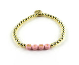 CUSTOM MIMI BRACELET COLOR BEAD WITH GOLD LETTERING