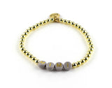 CUSTOM MIMI BRACELET COLOR BEAD WITH GOLD LETTERING