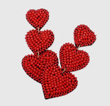 LOVE ME MORE BEADED HEART EARRINGS