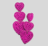LOVE ME MORE BEADED HEART EARRINGS