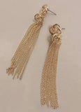 GOLD KNOT TASSEL DROP EARRINGS
