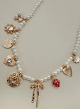 VINTAGE PEARL CHARM NECKLACE