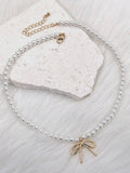 GIRLIE PEARLIE BOW NECKLACE