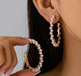 GIRLIE PEARLIE HOOP EARRINGS