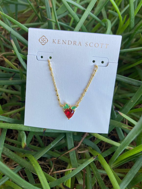 KENDRA SCOTT STRAWBERRY SHORT PNDT NECKLACE & EARRINGS