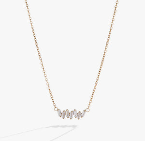 ALEX & ANI CRYSTAL BAGUETTE BAR NECKLACE