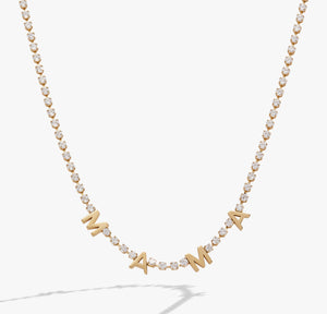 ALEX & ANI MAMA CRYSTAL TENNIS NECKLACE